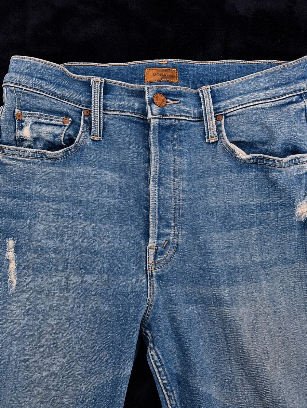 MOTHER The Tomcat Play Like A Pirate Jeans 29 Distressed Straight Crop Denim - Picture 7 of 14